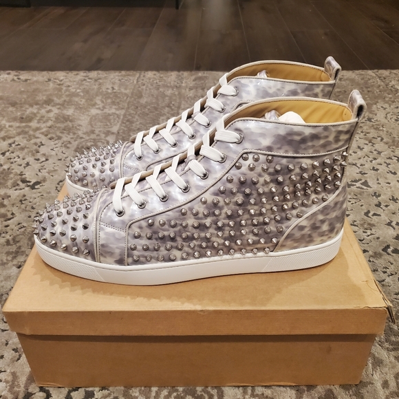 Christian Louboutin Louis Orlato Patent Leather Spiked High Top Sneaker - Picture 4 of 9